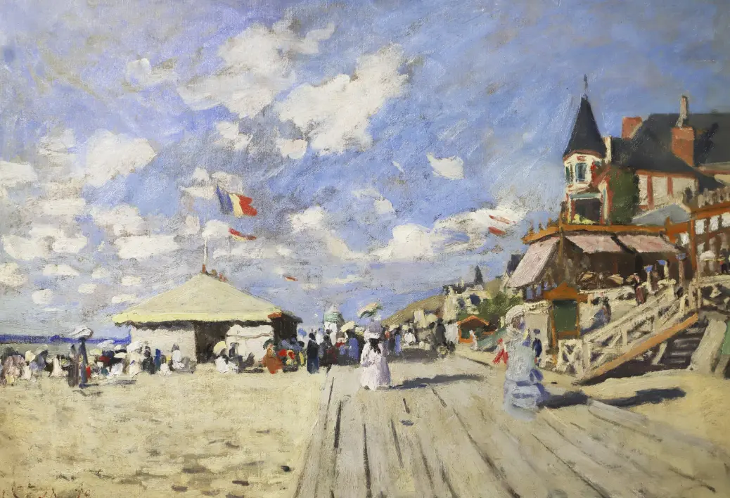 Dipinto impressionista della spiaggia di Trouville